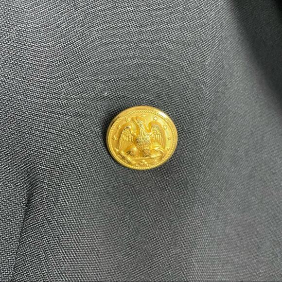 Black Blazer Gold Buttons & Detail Women Small to Medium - Picture 6 of 12